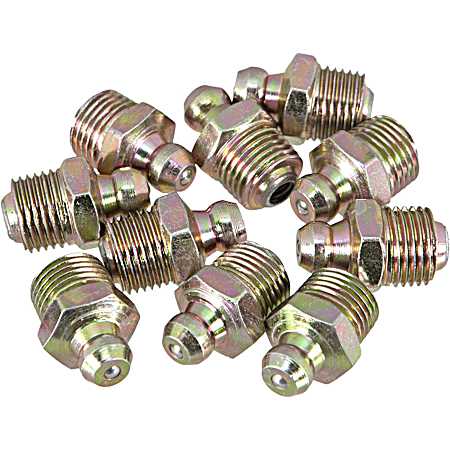 1/8 in NPT Straight Grease Fittings - 10 Pk