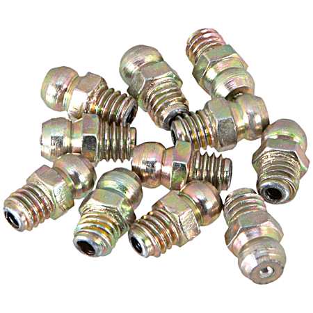 6mm Straight Grease Fittings - 10 Pk
