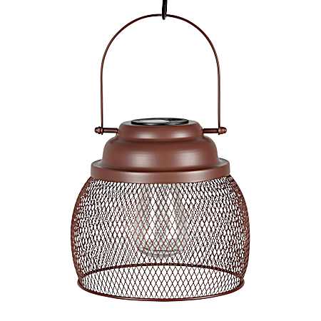 7 in. Bronze Solar Metal Screen Lantern