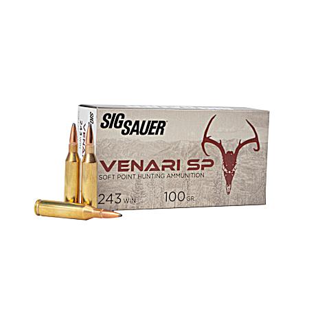 .243 Win Venari 100 Grain SP Cartridges - 20 Rounds