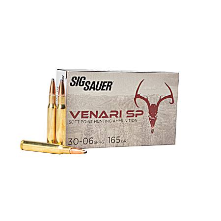 .30-06 Springfield Venari 165 Grain SP Cartridges - 20 Rounds