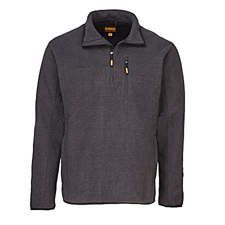 DEWALT 1/4 Zip Fleece Pullover Polyester Gray 2X