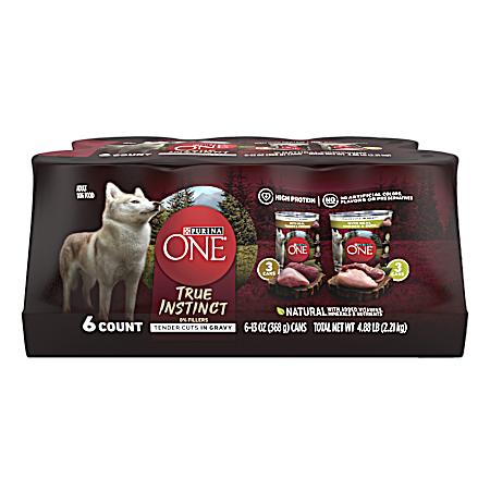 ONE True Instinct Tender Cuts in Gravy Wet Adult Dog Food Variety Pack - 6 Pk