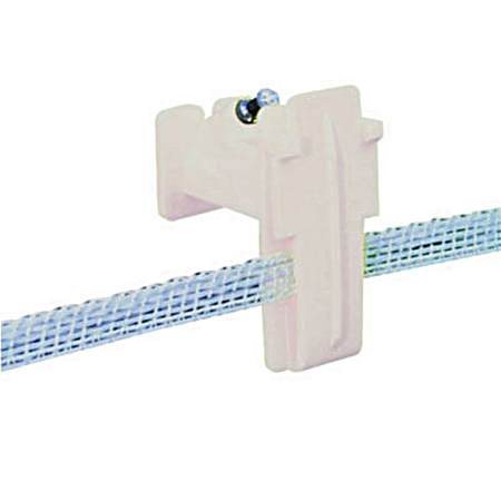 White Wood Post Polytape Insulators - 25 Pk