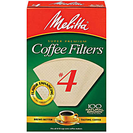 Brown #4 Cone Coffee Filters - 100 Ct.