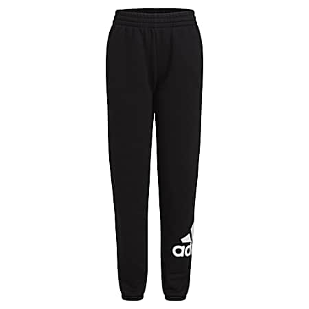 Girls' Black Essential Logo Fleece Joggers