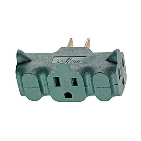 Heavy Duty Grounded Outlet Adaptor - Green