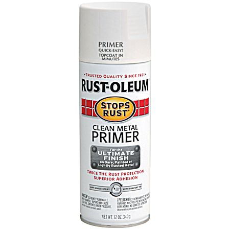 12 oz White Stops Rust Flat Clean Metal Primer