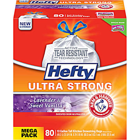 13 Gal. Ultra-Strong Tall Kitchen Trash Bags - 80 Ct.