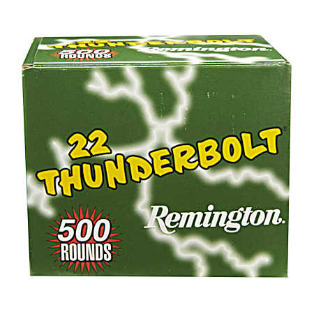 .22 LR Thunderbolt 40 Grain Rimfire Rifle Cartridges - 500 Rounds
