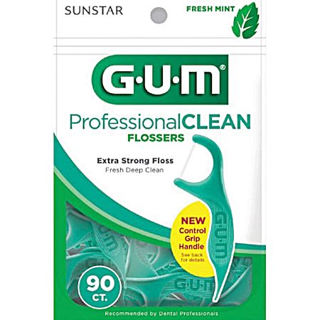 Professional Clean Mint Dental Floss Picks - 90 ct