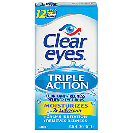 Triple Action 0.5 fl oz Redness Reliever Eye Drops