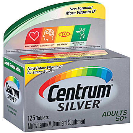 Silver Adults 50+ Multivitamin/Multimineral Supplement Tablets - 125 ct
