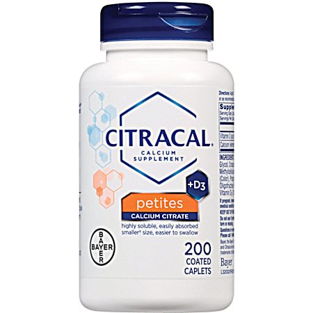 Petites Calcium Supplement w/ D3 - 200 ct