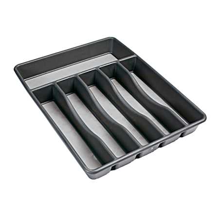 Black Large No-Slip Cutlery Tray