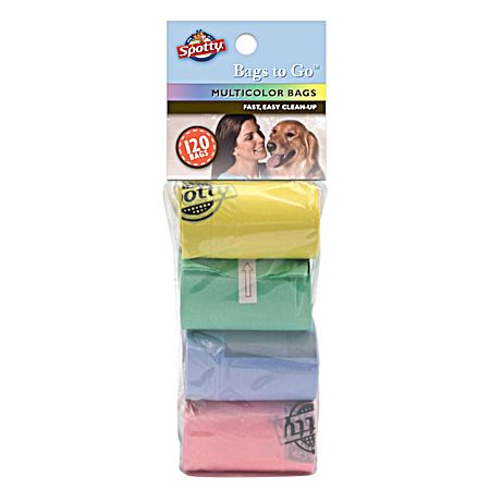 Bags to Go Multi-Color Pet Waste Bags - 120 Ct