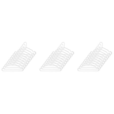 White Tubular Hangers - 30 Ct