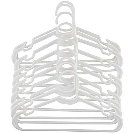 Children's White Tubular Hangers - 10 Ct
