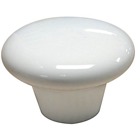 1-1/2 in White Contemporary Ceramic Knob