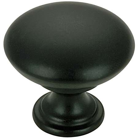 1-3/16 in Matte Black Contemporary Metal Knob