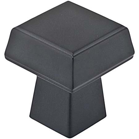 1-1/32 in Matte Black Contemporary Metal Knob