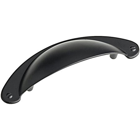 3 in Matte Black Traditional Metal Pull