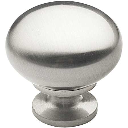 1-1/4 in Brushed Nickel Contemporary Metal Knobs - 10 Pk