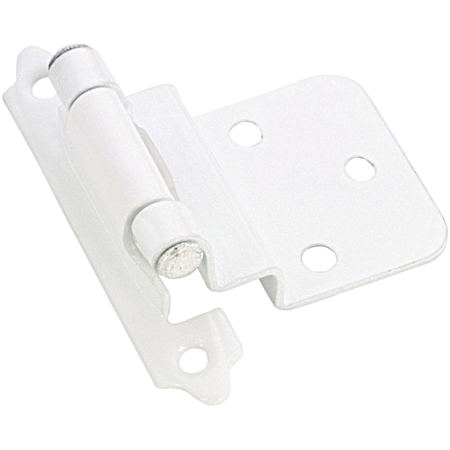 3/8 in White Finish Semi-Concealed Self-Closing Hinge
