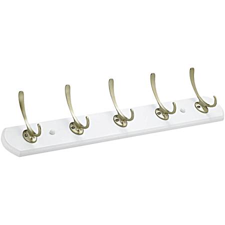 Matte Nickel & White Transitional Hook Rack