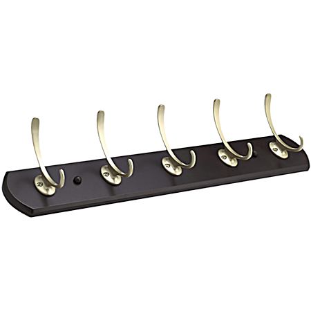 Matte Nickel & Espresso Transitional Hook Rack
