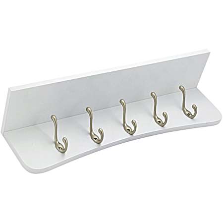 Matte Nickel & White Utility Hook Rack