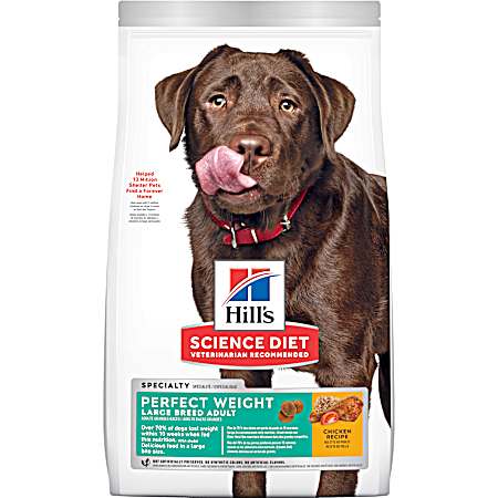 Science Diet Adult Large Breed Perfect Weight Chicken Recipe Dry Dog Food, 25 lbs