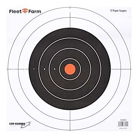 12 x 12 Bull's-Eye Paper Target - 12 Pk