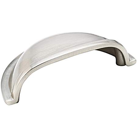 3 in Brushed Nickel Traditional Brass Cup Pull