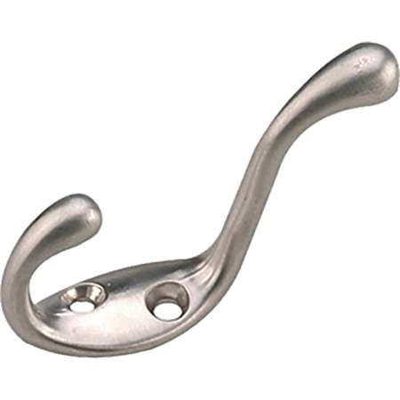 Brushed Nickel Utility Metal & Brass Hook