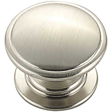 1-1/4 in Brushed Nickel Traditional Metal Knob