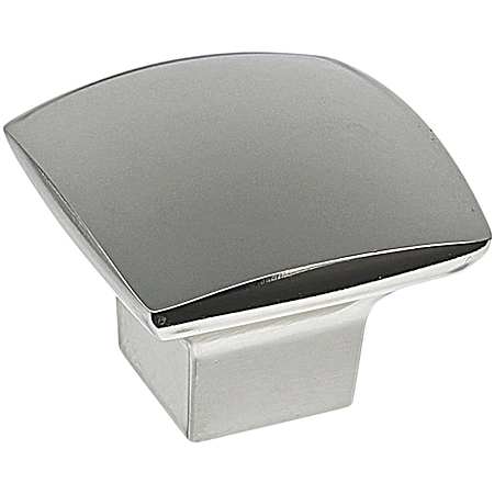 1-7/32 in Polished Nickel Contemporary Metal Knob