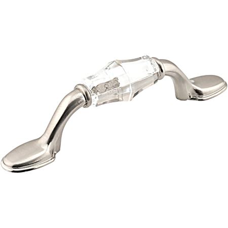 3 in Clear & Brushed Nickel Eclectic Metal & Acrylic Pull