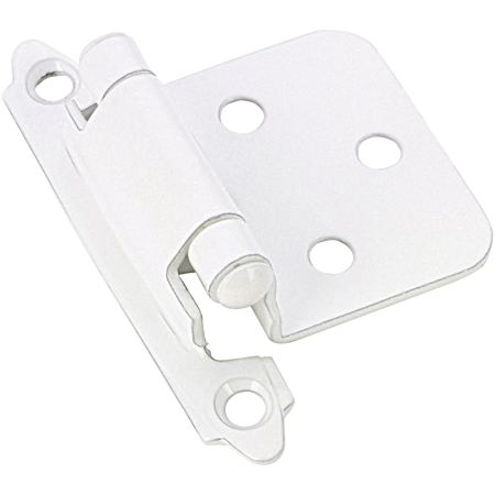 White Finish Semi-Concealed Self-Closing Hinge - 2 Pk