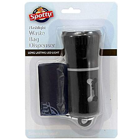 Bags to Go Black Flashlight Dog Waste Bag Dispenser w/ 30 Bags