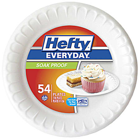 Everyday Soak Proof 7 in Foam Plates - 54 Pk