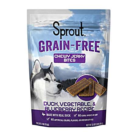 Grain-Free Chewy Jerky Bites Duck Recipe Dog Treats, 12 oz