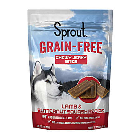 Grain-Free Chewy Jerky Bites Lamb Recipe Dog Treats, 12 oz