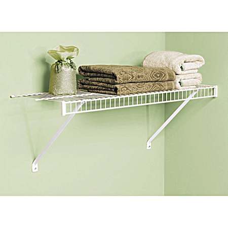 3 ft White Linen Shelf Kit
