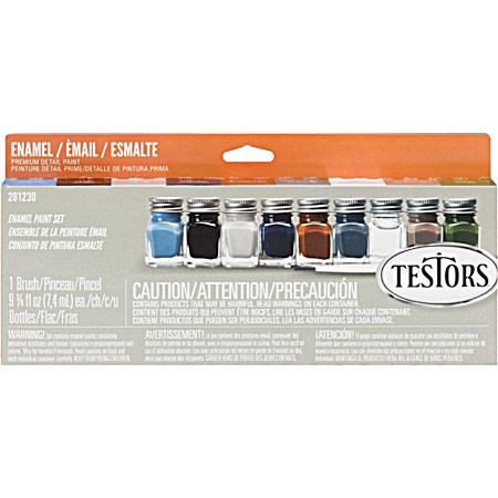 1/4 oz Military Colors Flat Enamel Paint Set - 9 Pc
