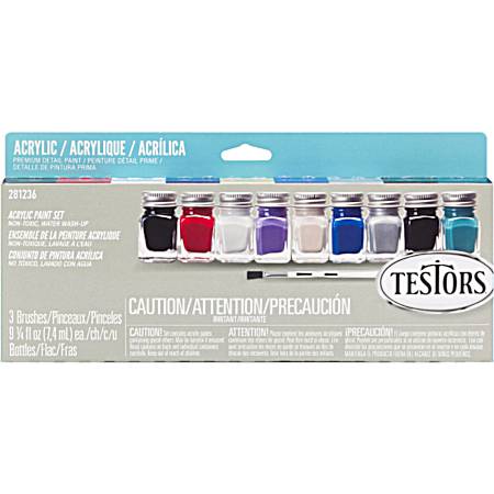 1/4 oz Auto/Truck Colors Acrylic Paint Set - 9 Pc