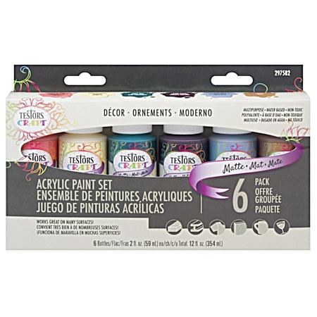 Matte Decor 6-Color Acrylic Paint Set