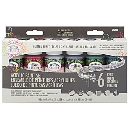 Glitter Burst 6-Color Acrylic Paint Set
