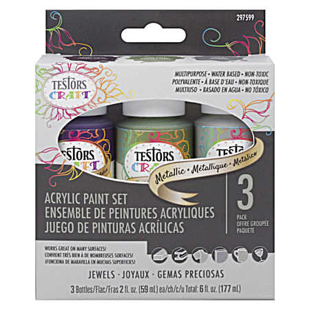 Metallic Jewels 3-Color Acrylic Paint Set