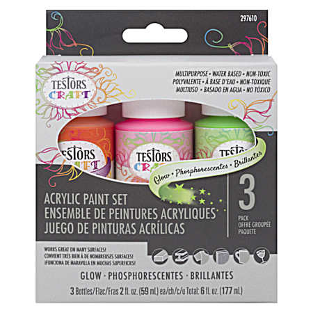 Glow 3-Color Acrylic Paint Set